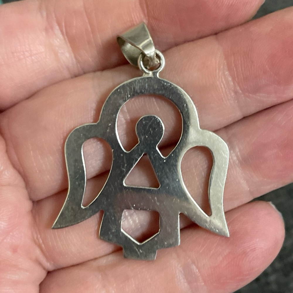925 Mexico Silver Open Angel pendant